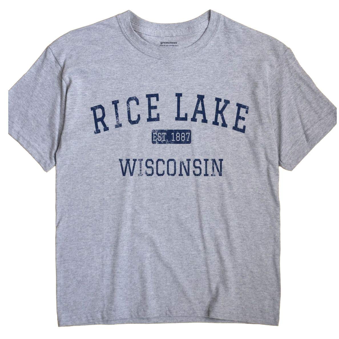 GreatCitees Rice Lake Wisconsin T-Shirt - Comfortable Cotton Tee for Men & Women - Perfect for Travel, Gifts & Local Pride - Wisconsin Souvenir & Casual Wear
