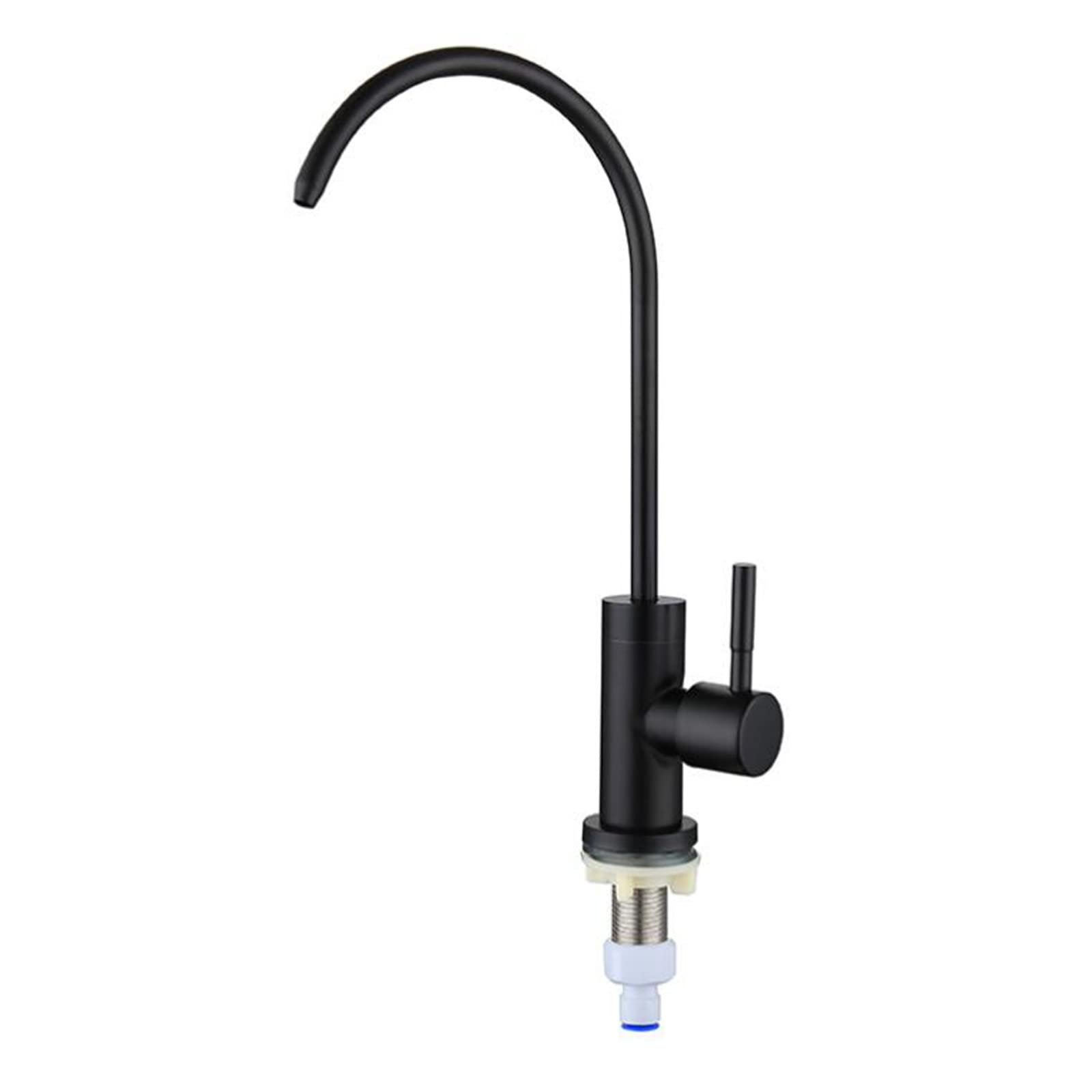Black Stainless Steel Single Cold Water Kitchen Faucet with Filter - Perfect for Modern Kitchens and Small Spaces