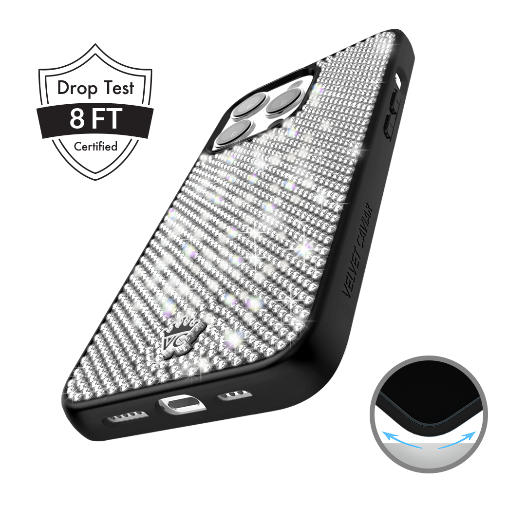 Luxury Black Caviar Crystals iPhone Case - Elegant Protective Cover for iPhone 13/14/15 Pro Max | Perfect for Parties, Weddings & Special Occasions
