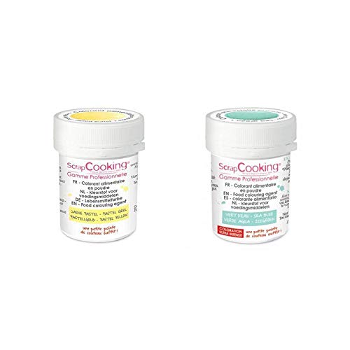 2 Pack Powdered Food Coloring - Sea Green & Pastel Yellow | Natural & Vibrant Colors for Baking, Cake Decorating, and DIY Crafts