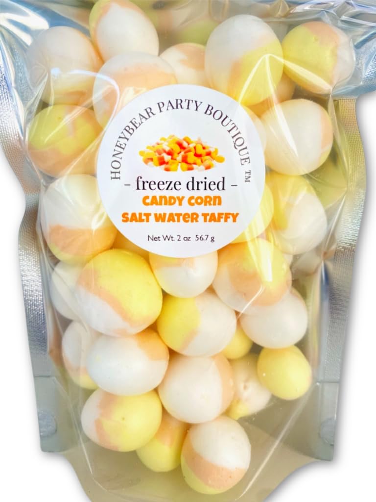 Freeze Dried Candy Corn Salt Water Taffy - 2 oz Box - Halloween & Thanksgiving Treats - Perfect for Party Favors, Gift Baskets & Fall Festivals