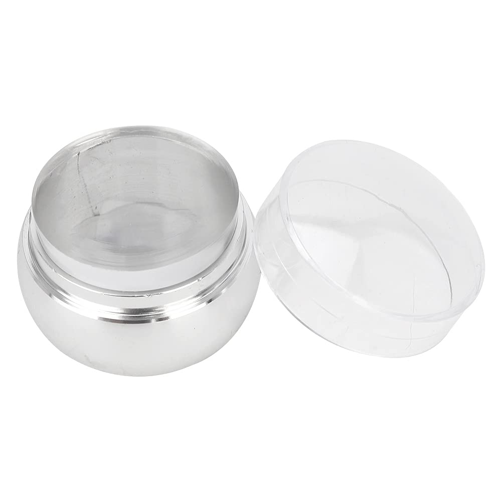 Professional Dust-Proof Clear Silicone Nail Art Stamper - Manicure Nail Printing Tool for DIY Nail Design | Perfect for Nail Art School, Home Salon & Nail Lovers (Silver) | Ideal for Gel Polish, Acrylic Nails & Creative Nail Art Projects