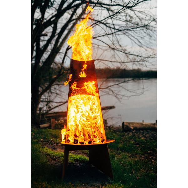 Vesuvius Outdoor Fire Pit - Stainless Steel & Rust-Resistant - Perfect for Backyard, Patio & Camping - Enjoy Cozy Nights & S'mores by the Fire