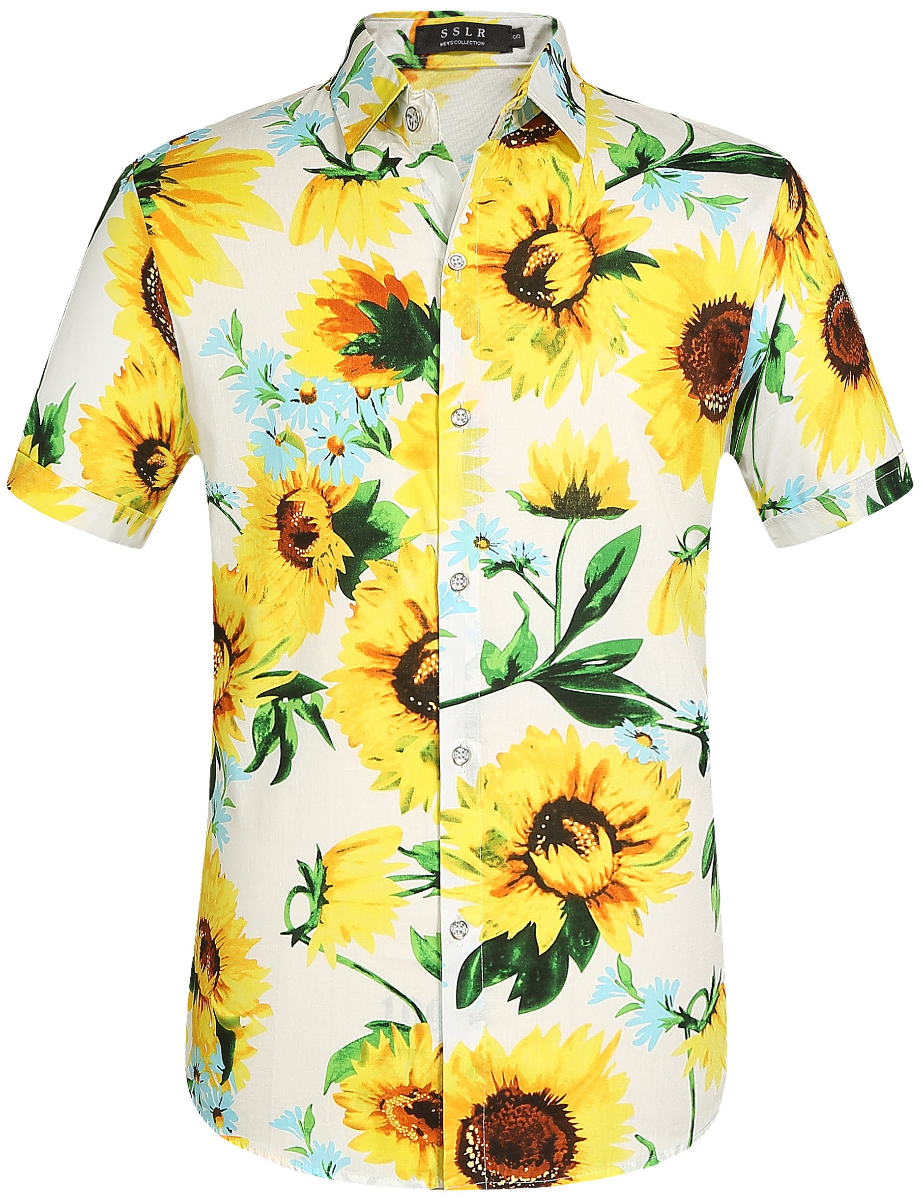 **Men's Hawaiian Shirt - Tropical Floral Short Sleeve Button Down Shirt for Beach, Summer & Casual Wear**