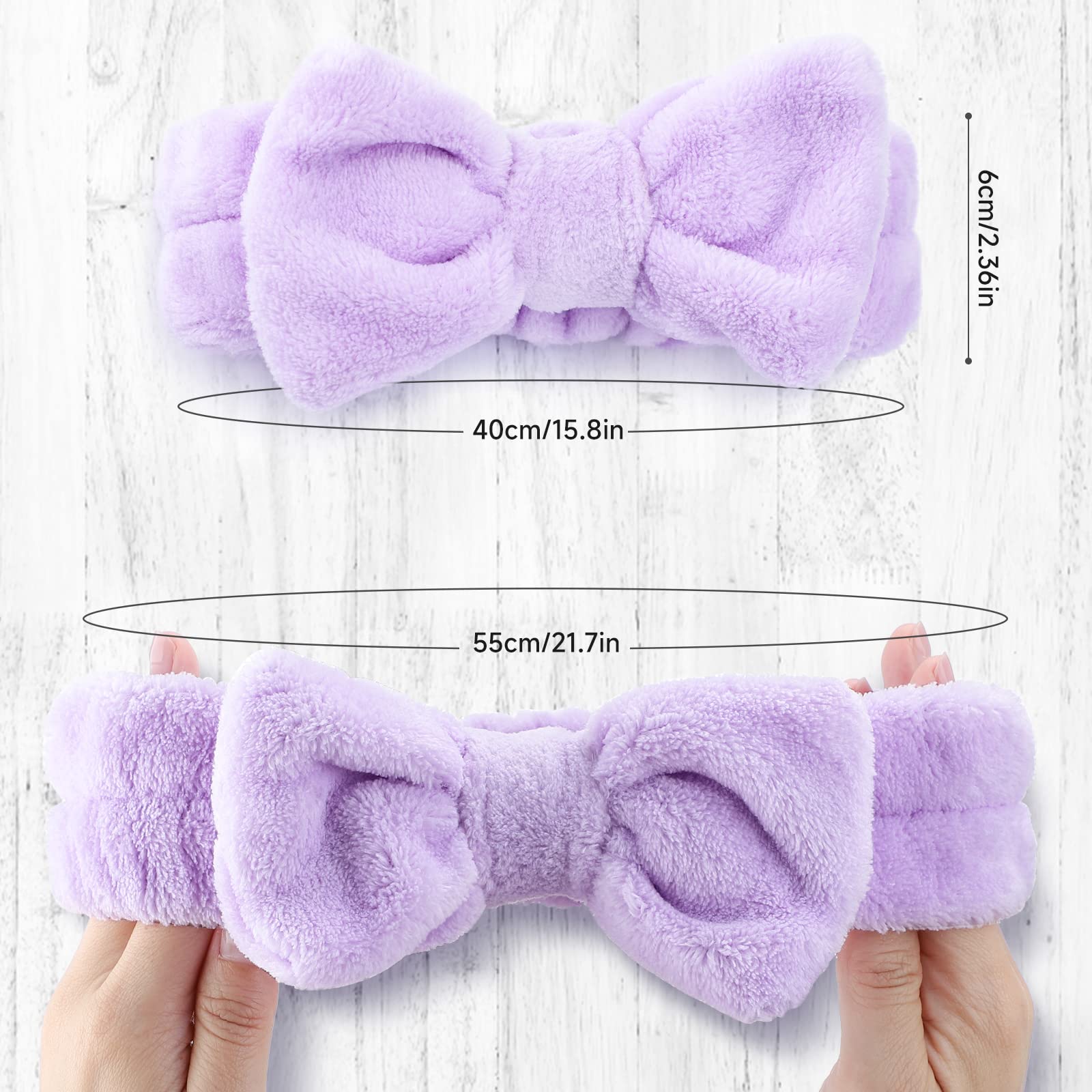 8Pcs Fluffy Spa Headbands for Women & Girls - Soft Makeup & Skincare Headbands for Washing Face, Shower, Facial Care - Perfect for Slumber Parties, Spa Days & Beauty Routines