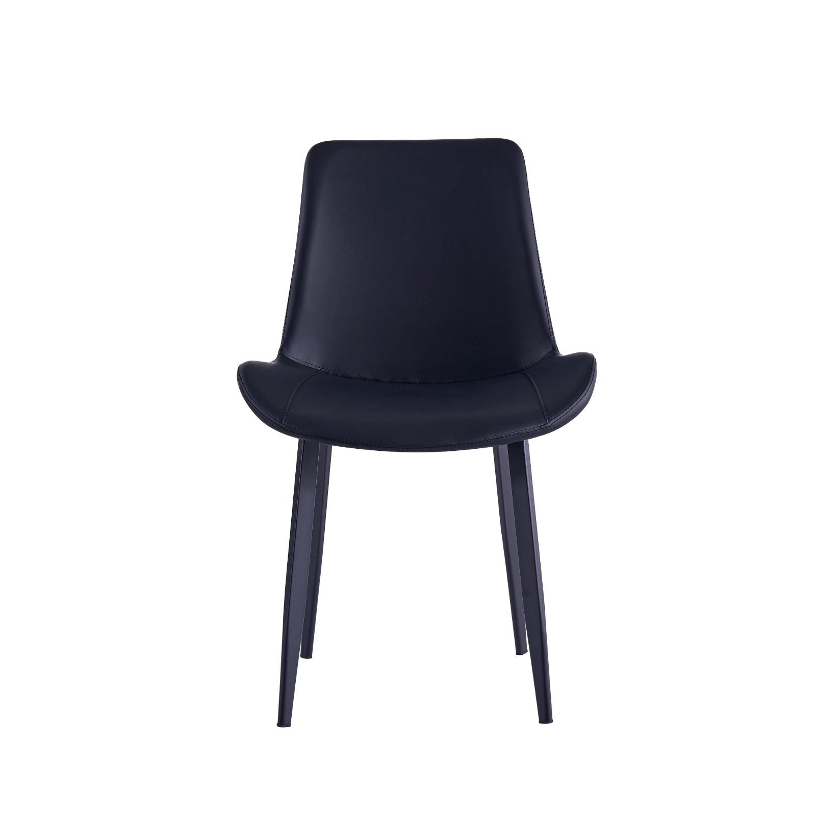 Premium Black PU Dining Chairs Set of 4 - Modern Carbon Steel Frame Kitchen Chairs for Dining Room, Restaurant & Home Decor - Criterion Brand