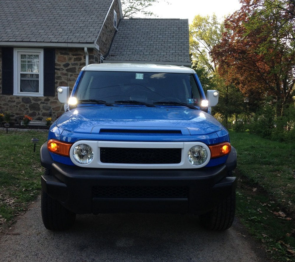 48W CREE LED Light Pods with Front Cowl Mounting Brackets for 2007-2014 Toyota FJ Cruiser - Off-Road Lighting, Fog Lights, Ditch Lights for Adventure & Night Driving