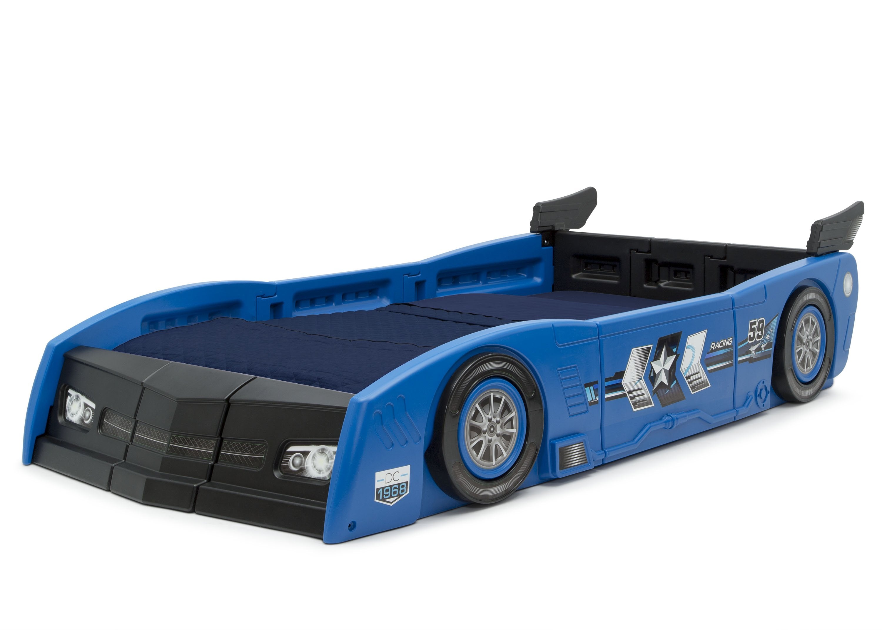 Grand Prix Race Car Toddler to Twin Bed - Convertible Kids Bed for Boys & Girls - Perfect for Nursery, Bedroom, and Playroom Decor