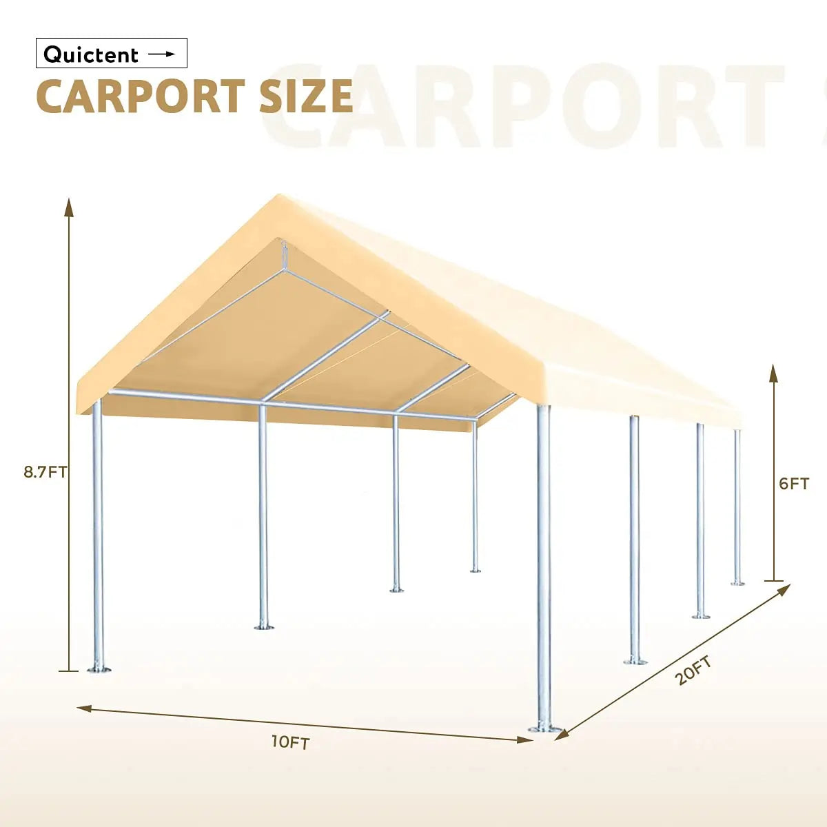 20'x10' & 20'x12' Heavy Duty Carport Canopy Shelter - Weatherproof Outdoor Car Cover for Vehicles, RV, Boat - Perfect for Driveway, Backyard & Storage Protection
