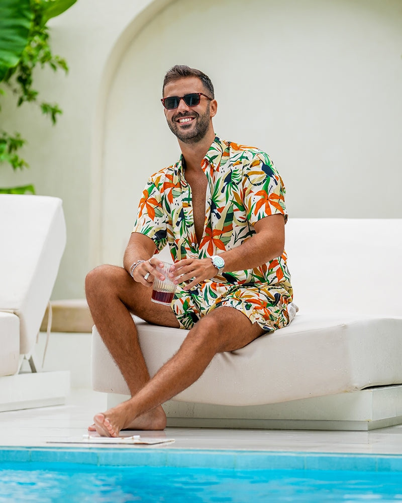 Premium Desert Jungle Shirt Set - Stylish Men's Casual Button Down Shirt for Outdoor Adventures & Travel | Breathable Comfort Fit for Hiking, Safari & Vacation Wear