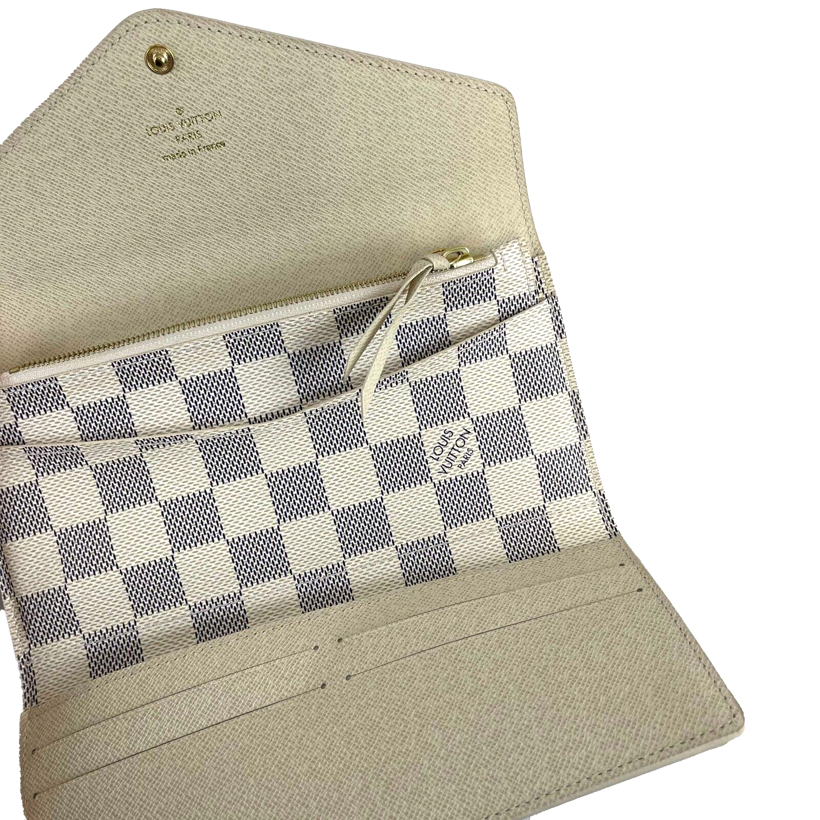 Authentic Louis Vuitton Josephine Damier Azur Wallet in White - New with Full Kit | Luxury Women's Wallet for Everyday Use & Travel Accessories