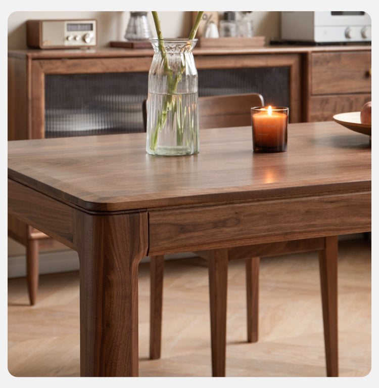 Premium Solid Wood Dining Table - Black Walnut, Ash & Red Oak - Large Farmhouse Style Table for Family Gatherings & Dinner Parties