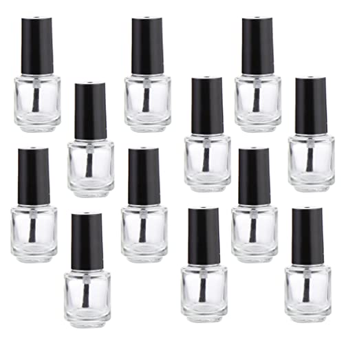 FOMIYES 10pcs 15ml Empty Glass Nail Polish Bottles - Travel-Sized Refillable Nail Varnish Containers for Professional Manicure & DIY Nail Art | Perfect for Salon Storage, Travel Essentials & Nail Polish Organization
