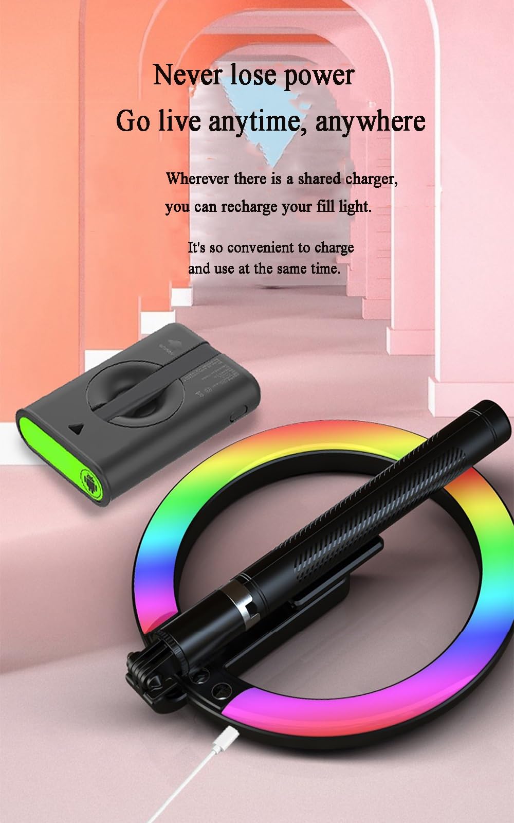 BINGQIAN Professional RGB Ring Light with Adjustable Tripod Stand & Wireless Remote - Perfect for Selfies, Makeup, Live Streaming, YouTube Videos, TikTok, and Photography