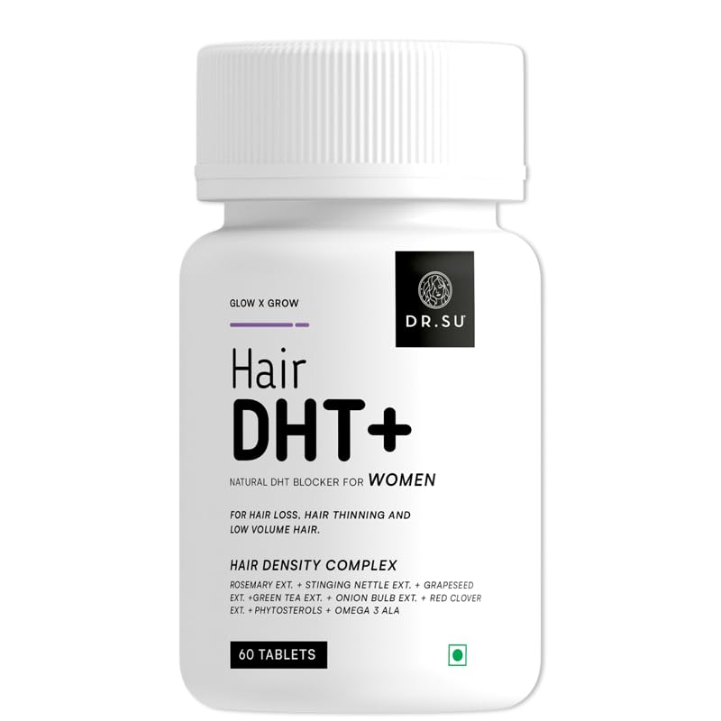 Dr Su GlowxGrow Hair Growth Supplement with DHT Blockers for Women - 60 Tablets with Onion Bulb & Rosemary Extract - Fight Hair Loss & Thinning, Boost Hair Density - Perfect for Daily Hair Care Routine & Thinning Hair Solutions