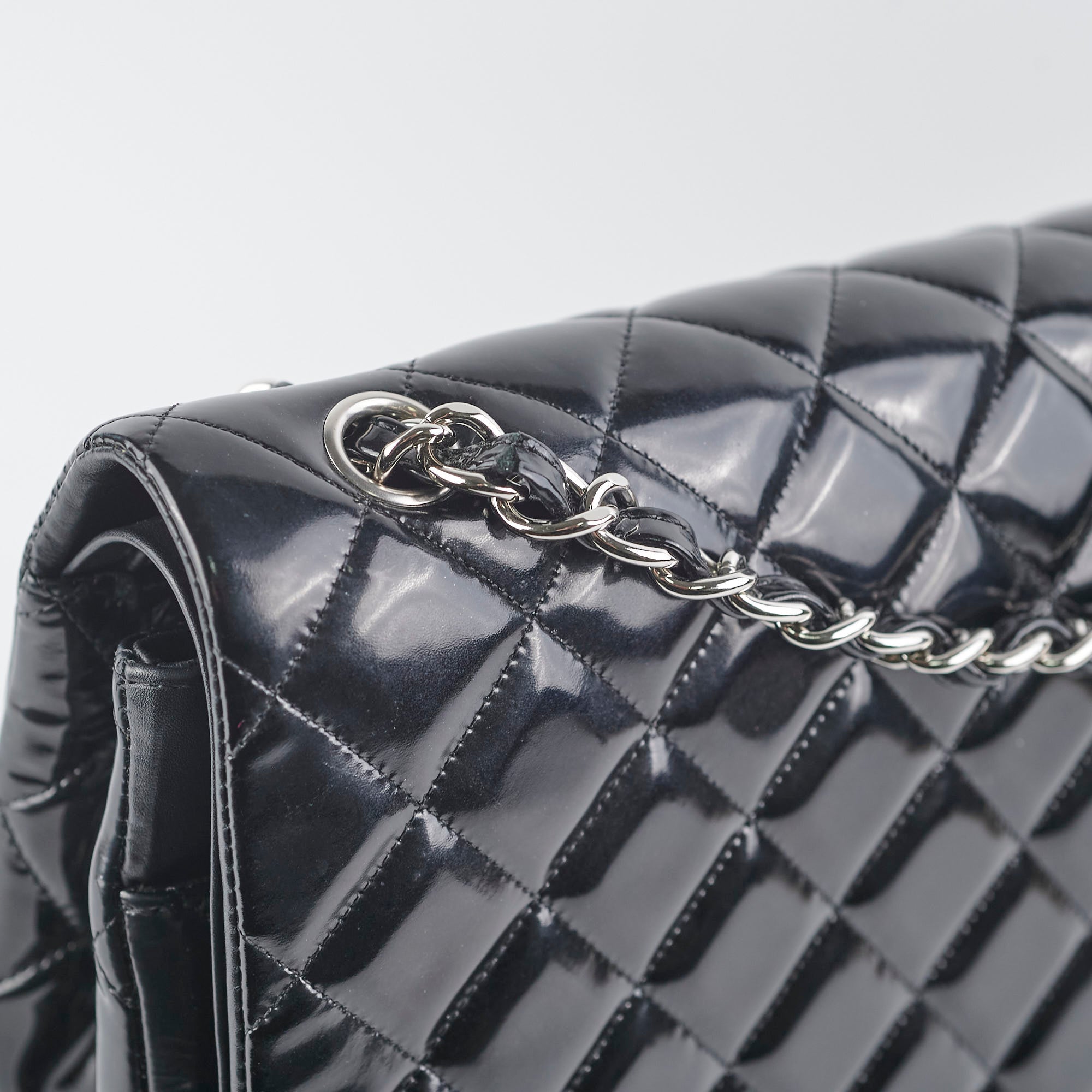 Chanel Maxi Patent Leather Flap Bag Black 20 Series - Luxury Handbag for Women, Perfect for Evening Events & Special Occasions