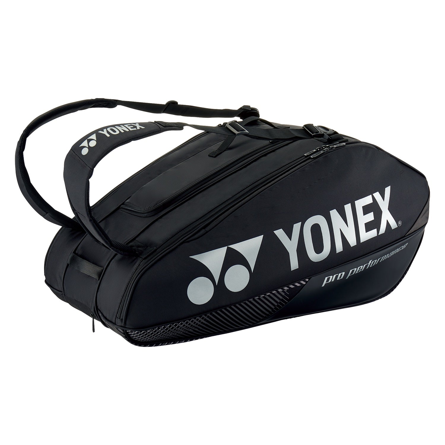 Yonex Pro Series Black 9-Pack Tennis & Badminton Bag - Durable Sports Equipment for Players & Teams | Perfect for Tournaments, Training & Gym Storage