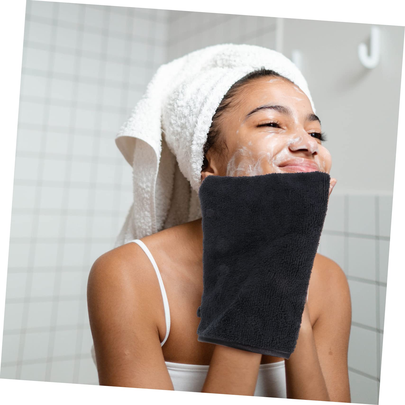 FOMIYES 8 Pack Face Cleaning Gloves - Gentle Makeup Remover & Exfoliating Gloves for Sensitive Skin - Soft Shower Gloves for Facial Cleansing & Skincare Routine (Perfect for Daily Use & Spa Treatments)