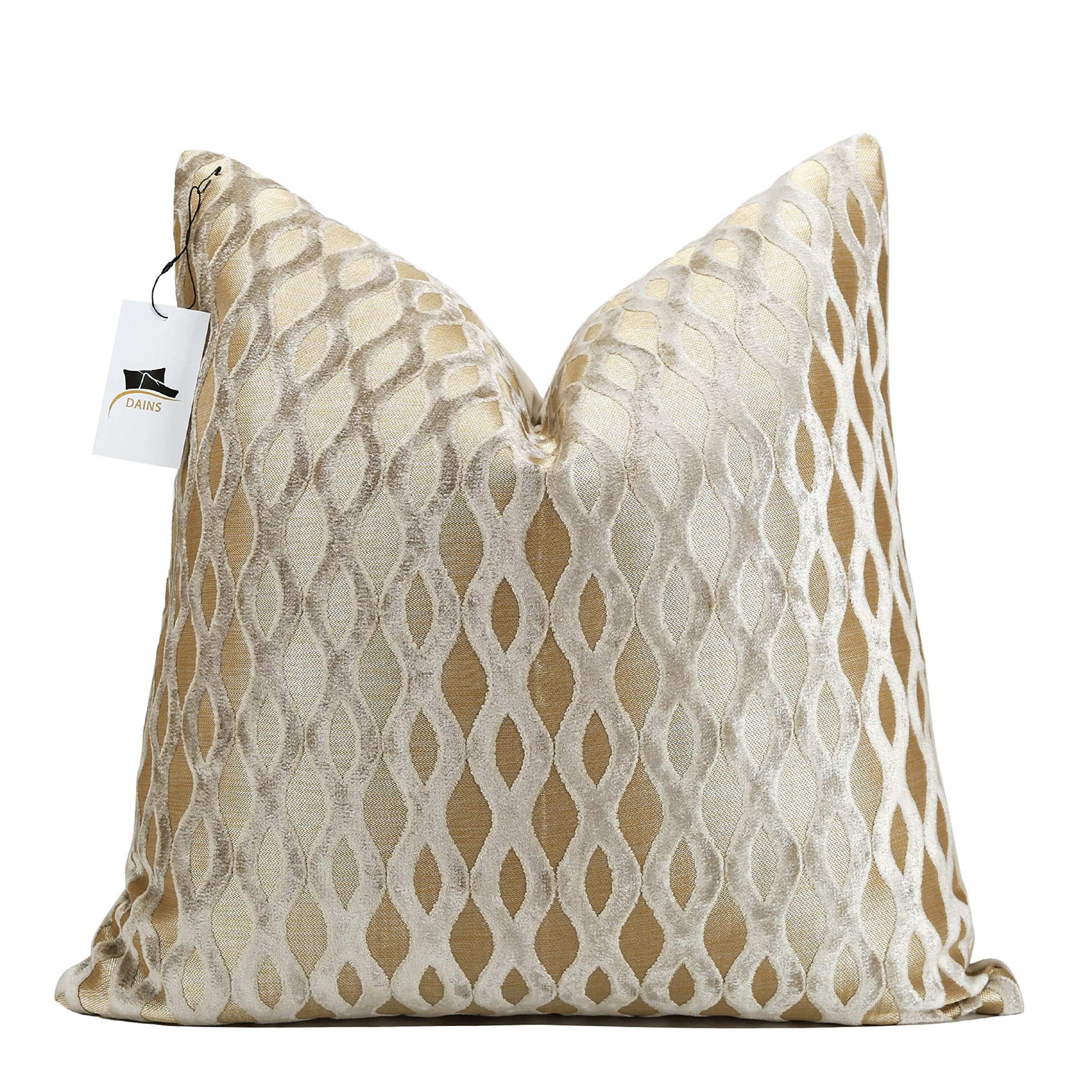 22x22 Inch Beige Velvet Pillow Covers - Luxury Gold Square Cushion Covers for Sofa, Couch, Bed & Chair - Modern Home Decor for Living Room, Bedroom & Office (No Insert Included) - Perfect for Cozy Evenings, Home Staging & Interior Design