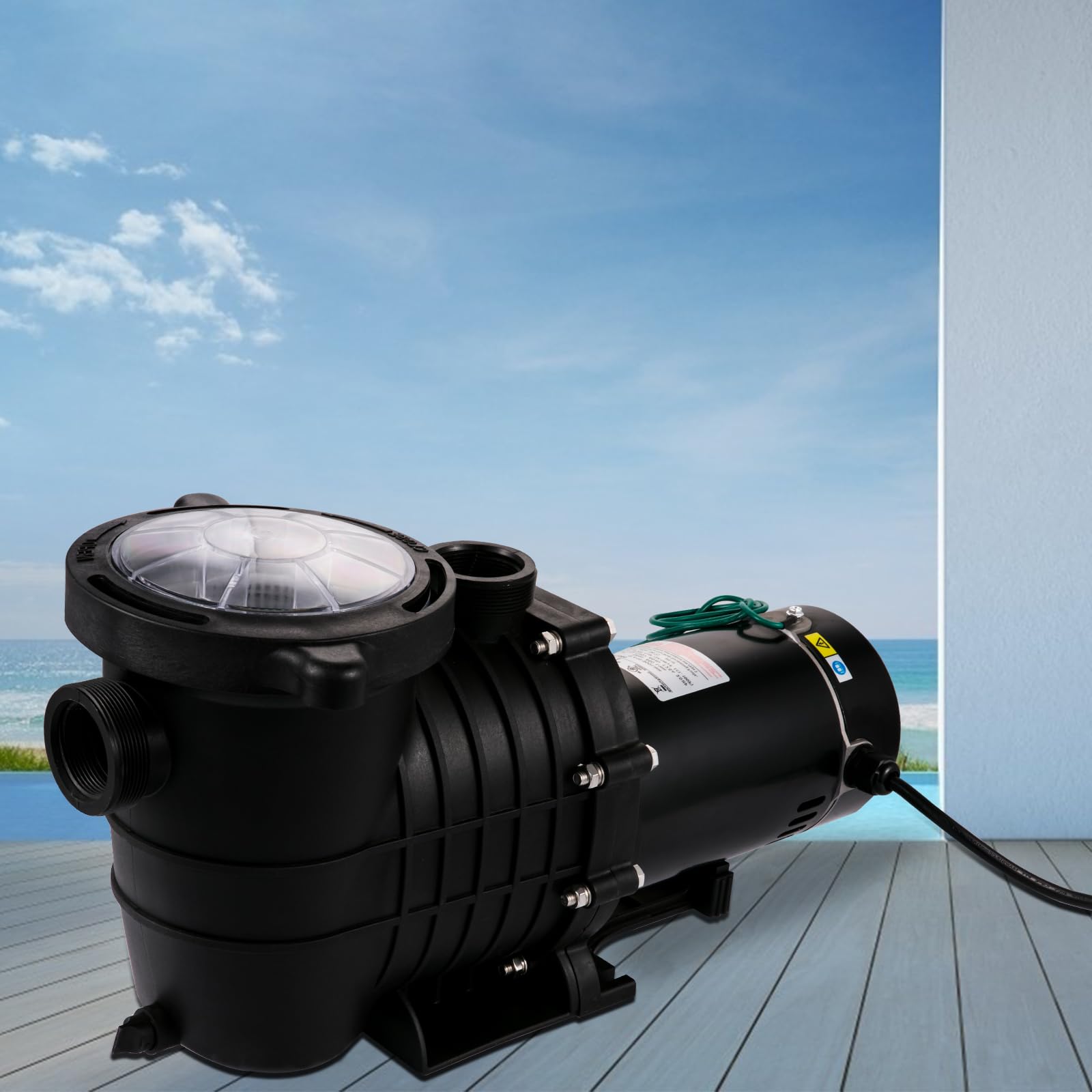 VEVOR 1.5 HP Swimming Pool Pump, 115V 1100W Single Speed Above Ground Pool Pump with Strainer Basket, 5280 GPH Max Flow - ETL Certified for Safety | Perfect for Backyard Pools, Water Circulation and Filtration Systems