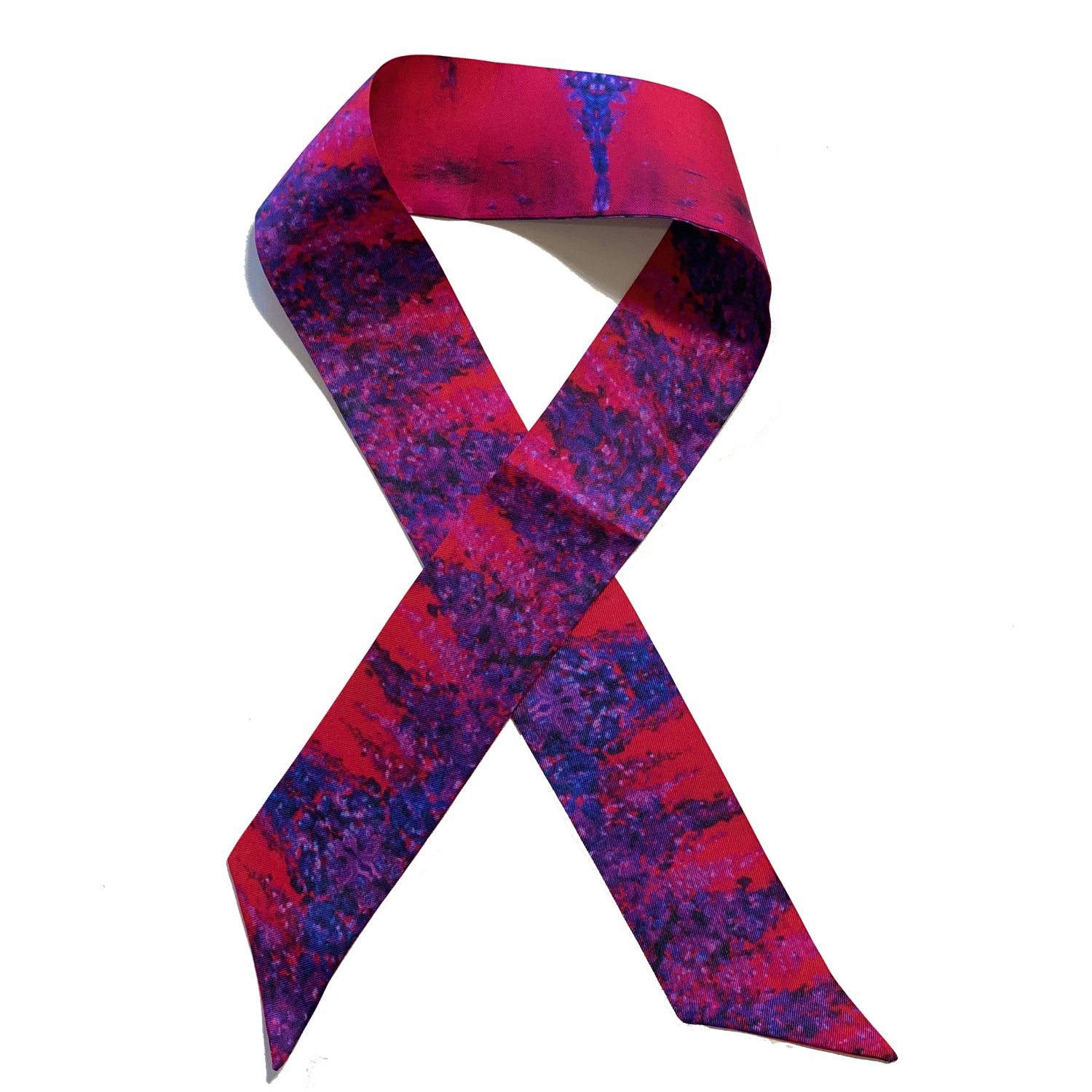 Luxury Fuchsia Silk Twilly Scarf - Elegant Fashion Accessory for Women, Perfect for Handbags, Hats & Hair Styling