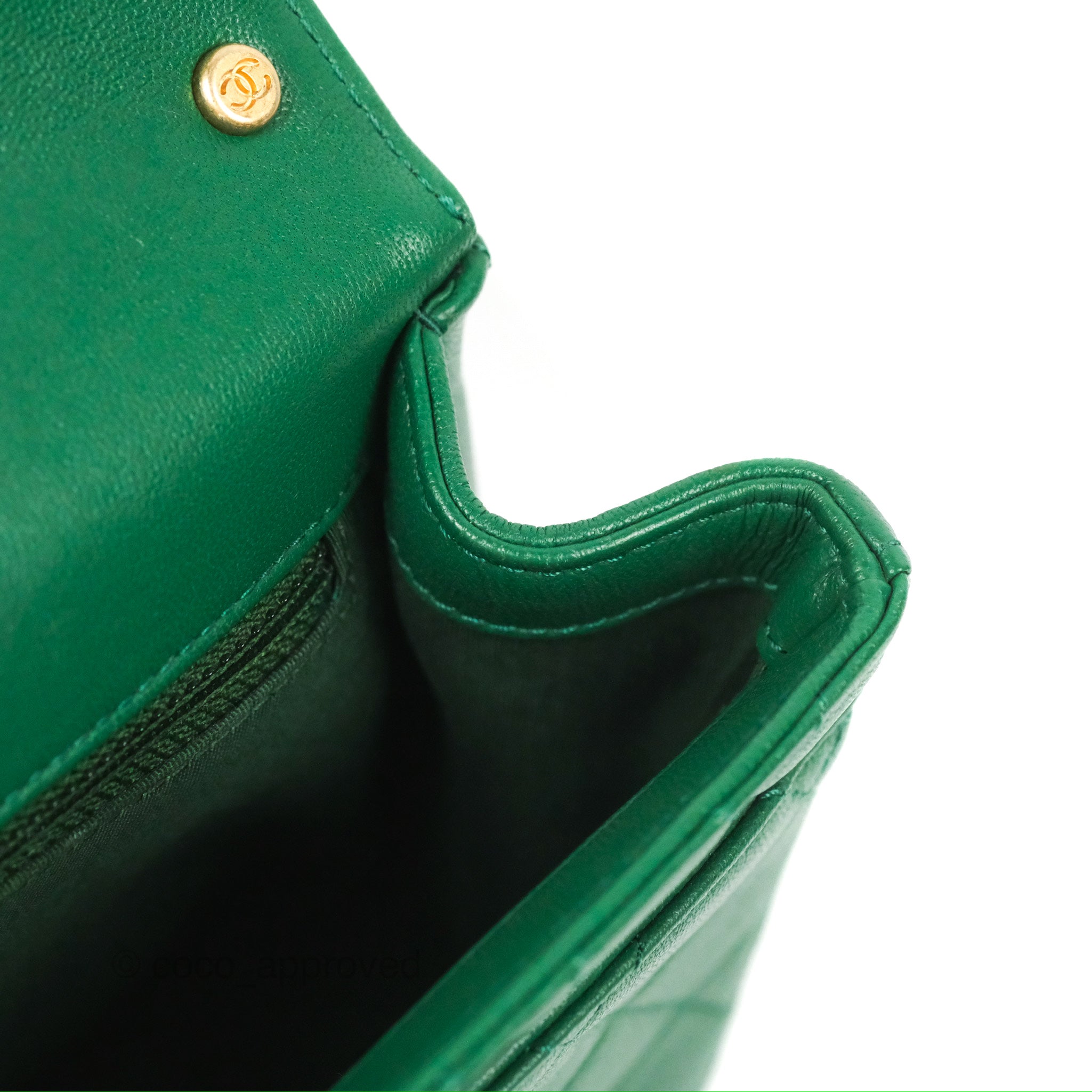 Chanel Chain Infinity Top Handle Bag - Green Lambskin Leather with Aged Gold Hardware - Luxury Crossbody Shoulder Bag for Women, Perfect for Parties, Weddings & Evening Events