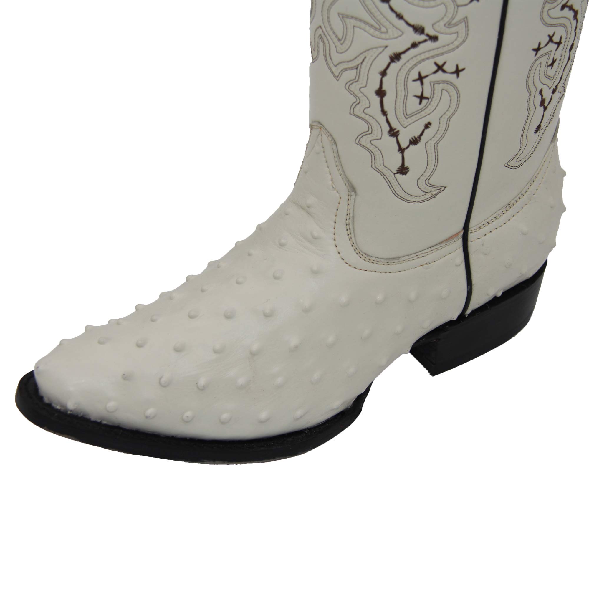 Premium Men's Leather Cowboy Boots - Genuine Embossed Ostrich Quill Print Western Boots with Free Matching Belt | Durable & Comfortable for Rodeo, Country Music Festivals & Western Fashion