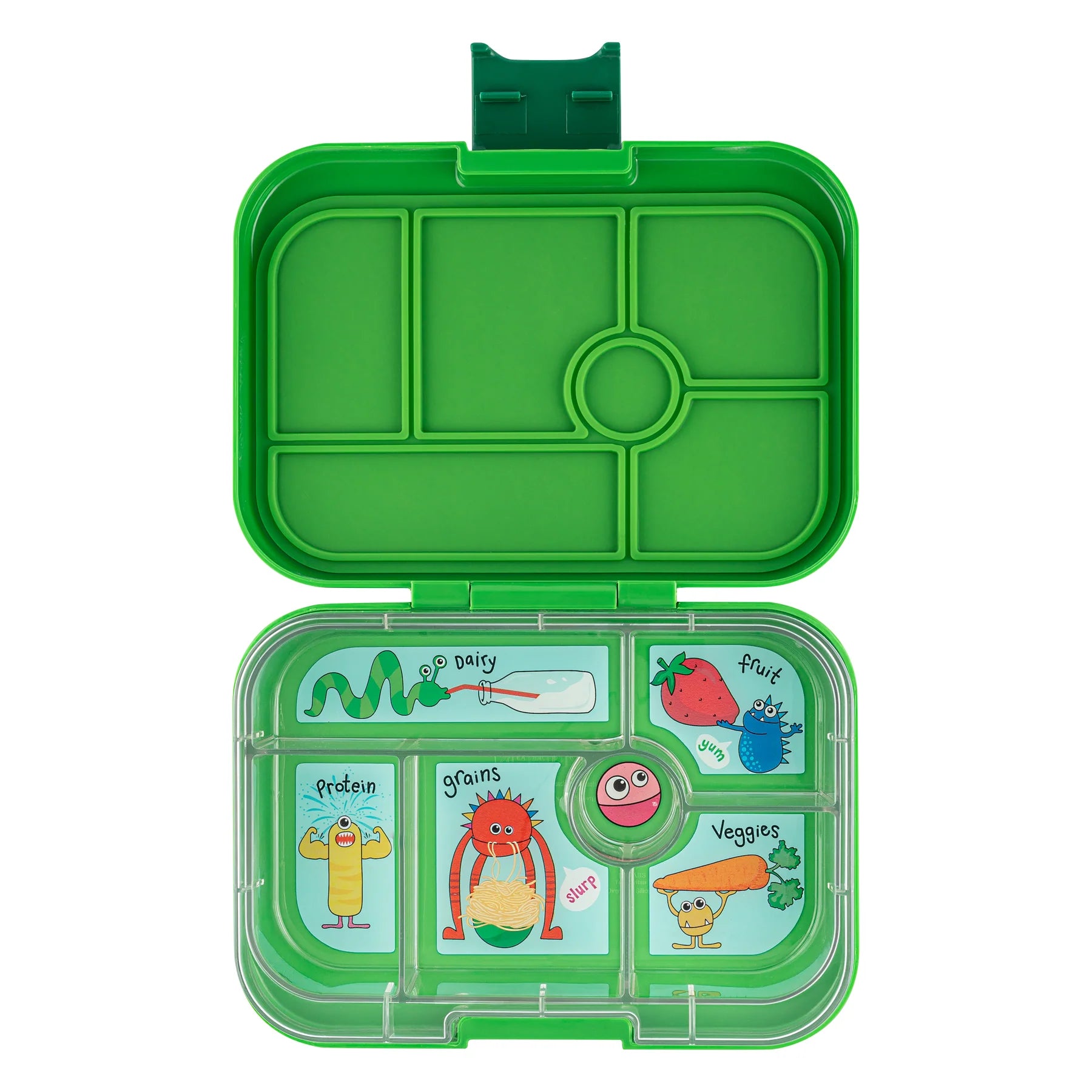 Yumbox Original Bento Lunch Box - Jurassic Green Dinosaur Themed Leak-Proof Kids Lunch Container for School, Picnics & Travel - Eco-Friendly, BPA-Free, 5 Compartment Meal Prep Box