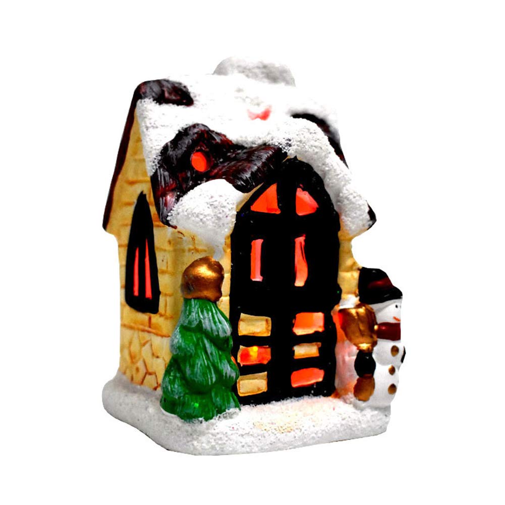 Patgoal Collectible European Style LED Light House - Christmas Decorations with Warm Lights | Perfect for Holiday Home Decor, Gift Giving & Winter Village Displays