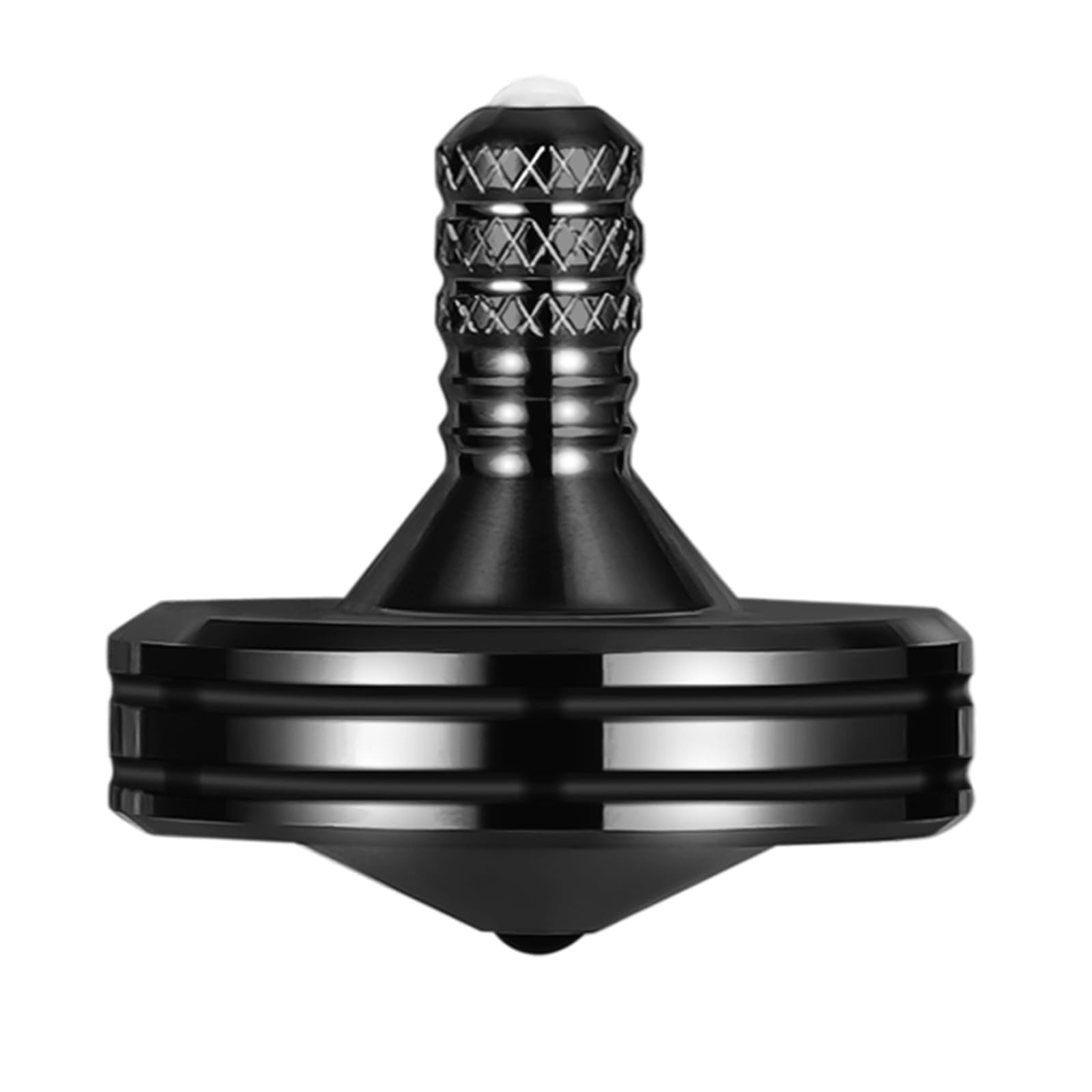 Premium Metal Spinning Top - Longest Spin Time Over 8 Minutes | Easy to Spin with Handstand Rotation | Stress Relief & ADHD Fidget Toy for Adults & Kids (Large, Black) - Perfect for Office, Classroom & Home Relaxation