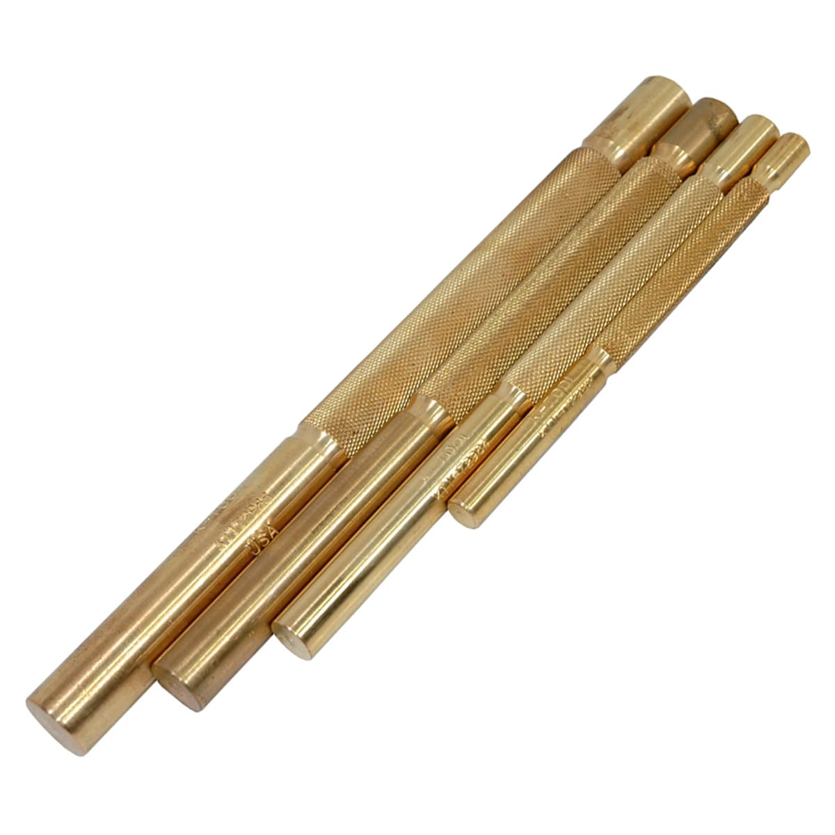 K Tool International 4-Piece Brass Punch Set with Vinyl Pouch - Perfect for Automotive, Metalworking & DIY Projects
