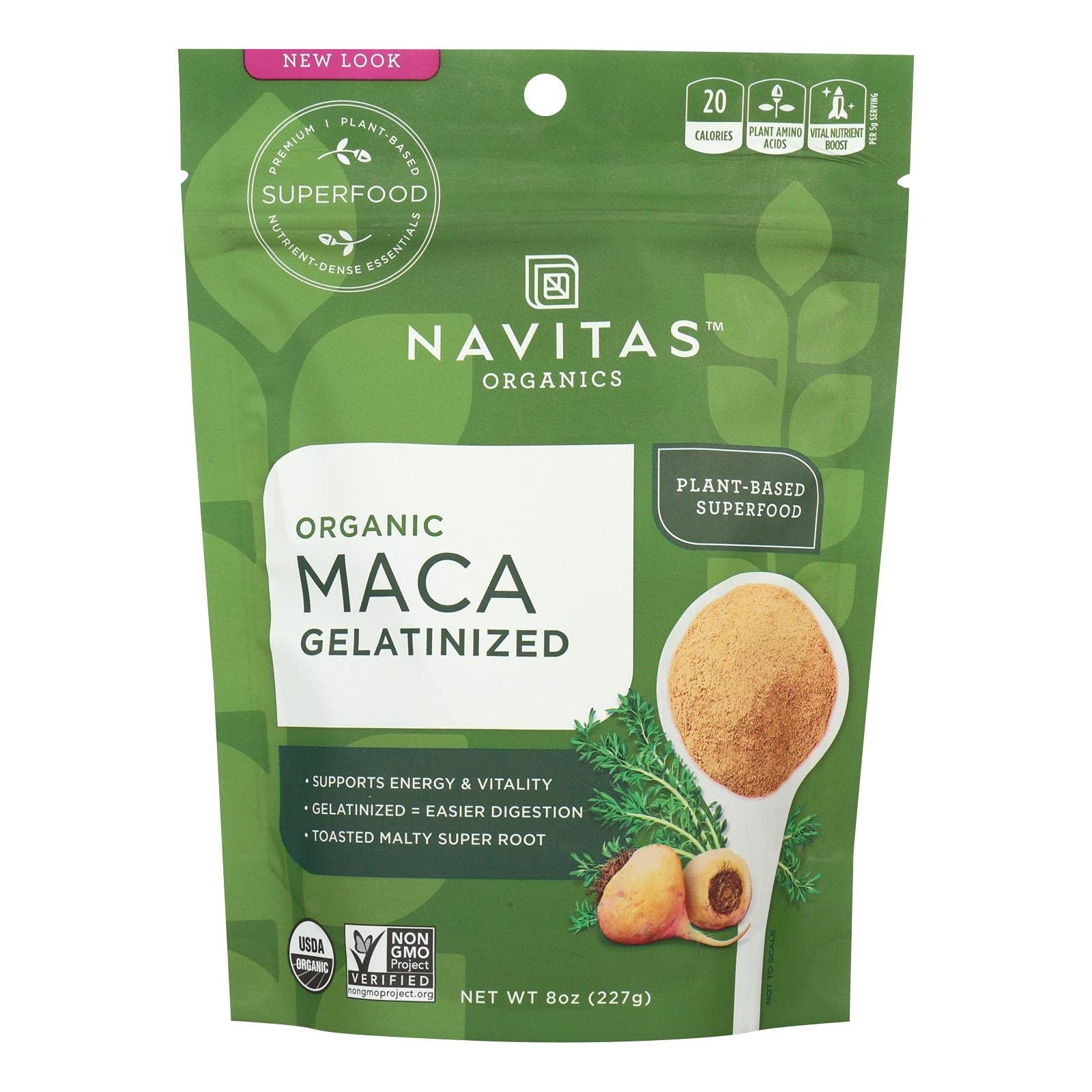 Organic Gelatinized Maca Powder by Navitas Naturals - 8oz (12 Pack) | Energy Booster, Hormone Balance & Stress Relief | Perfect for Smoothies, Baking & Wellness Drinks