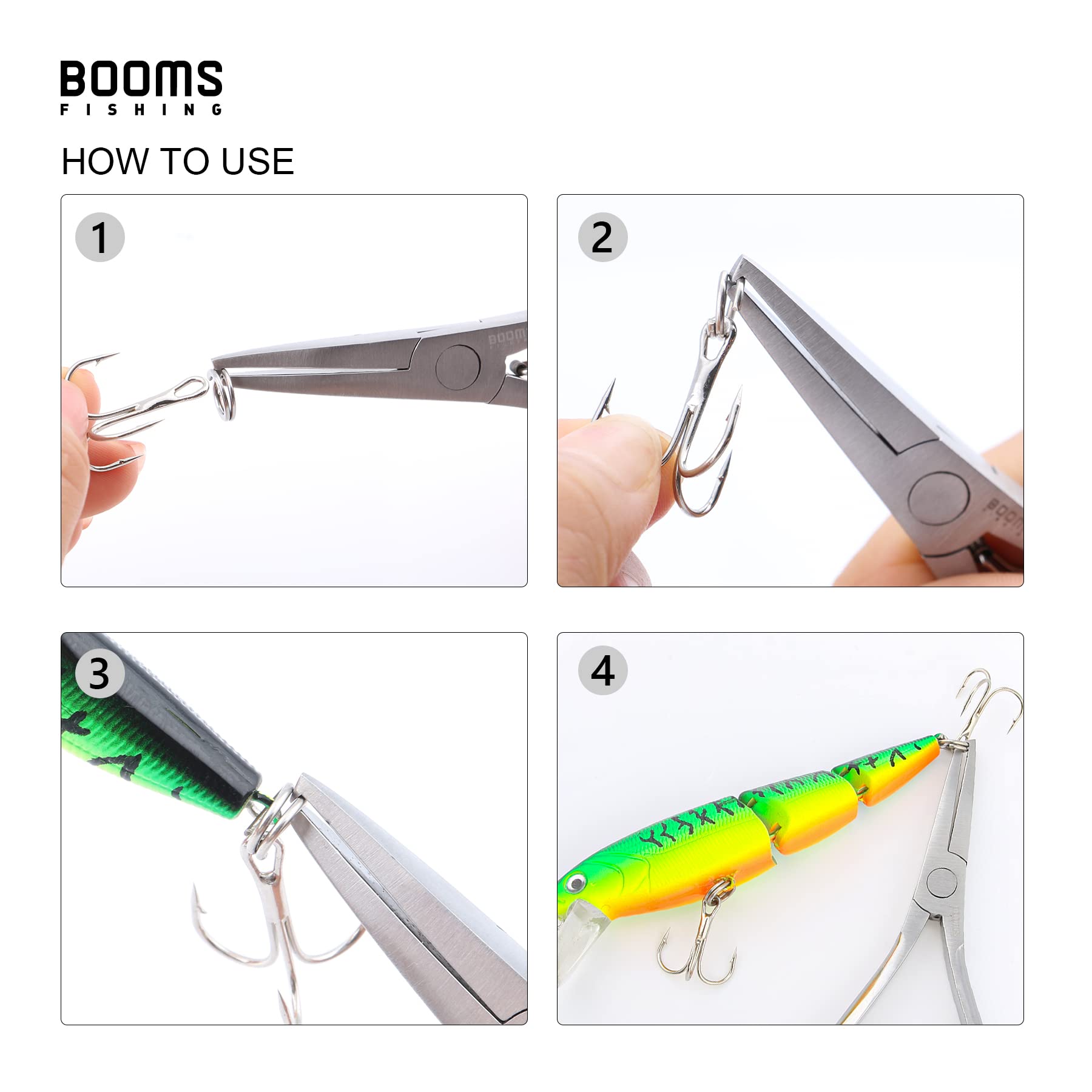 Booms Fishing SR4 Stainless Steel Split Ring Pliers - Saltwater Resistant Fishing Tool for Tackle Repair & Lure Making | Professional Fishing Gear for Saltwater & Freshwater Anglers