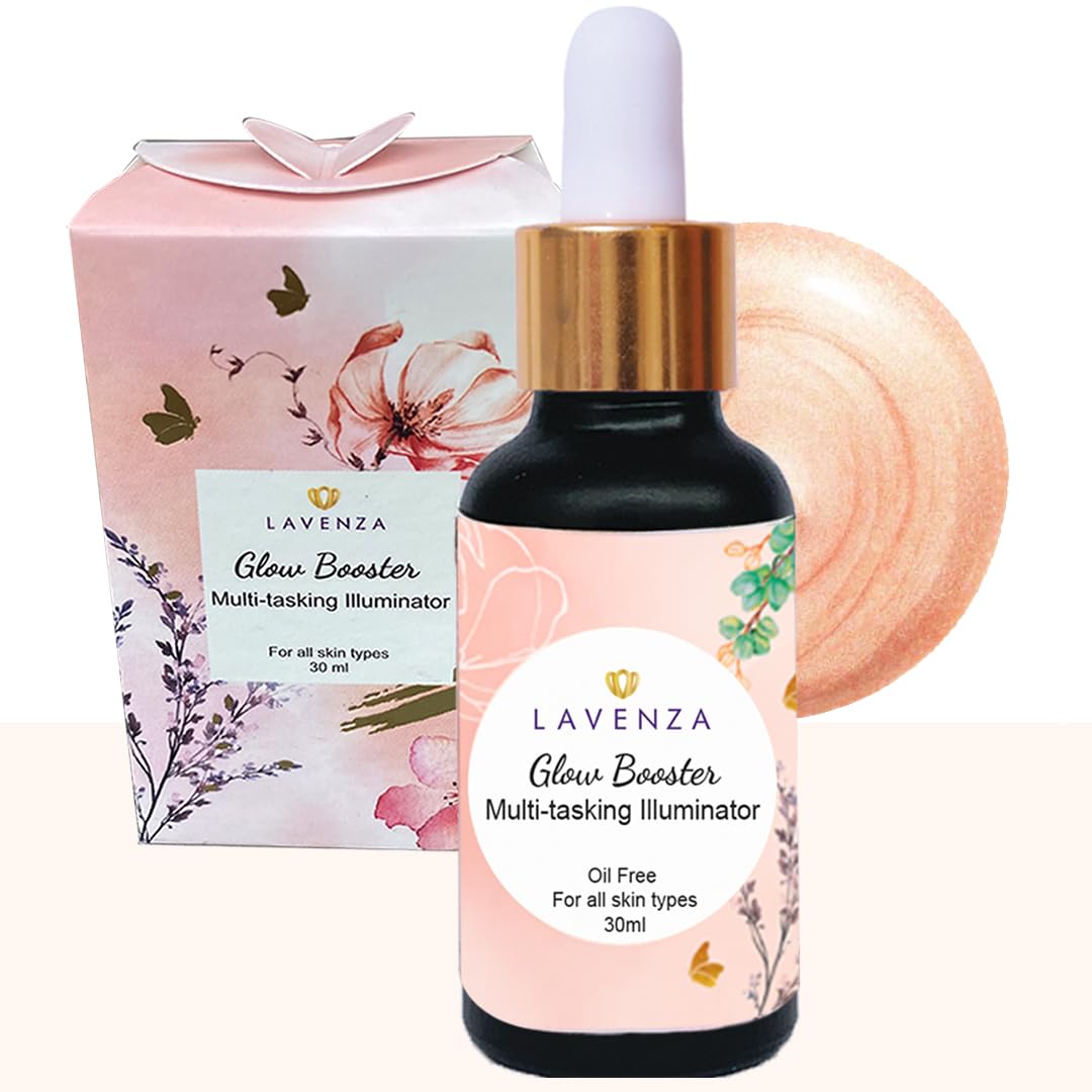 Glow Booster 3-in-1 Radiant Serum, Primer & Highlighter - Silicone-Free, Vegan Face Illuminator with Organic Chamomile & Marula Oil (30ml) | Natural Dewy Makeup for Day & Night Wear | Perfect for Dry Skin & Glowing Complexion