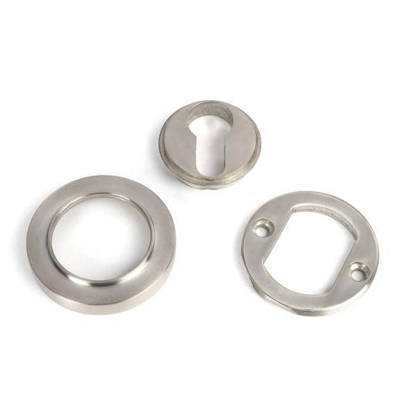 Stainless Steel Round Beehive Euro Escutcheon - Satin Finish Concealed Plate for Bathroom & Kitchen Faucets - Durable & Stylish Hardware for Home Renovation