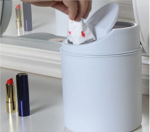 Creative Mini Small Waste Bin - Desktop Garbage Basket for Home, Office & Table - Plastic Trash Can with Lid - Perfect for Desks, Bedrooms & Bathrooms (Color: Black)