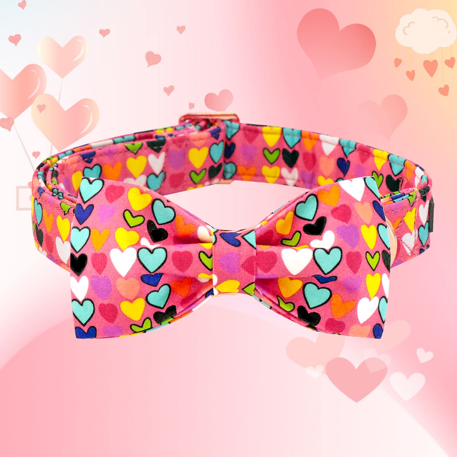 Valentine's Day Dog Collar with Bow - Adjustable Pet Collar for Large Dogs | Perfect for Valentine's Gifts, Dog Parties & Special Occasions
