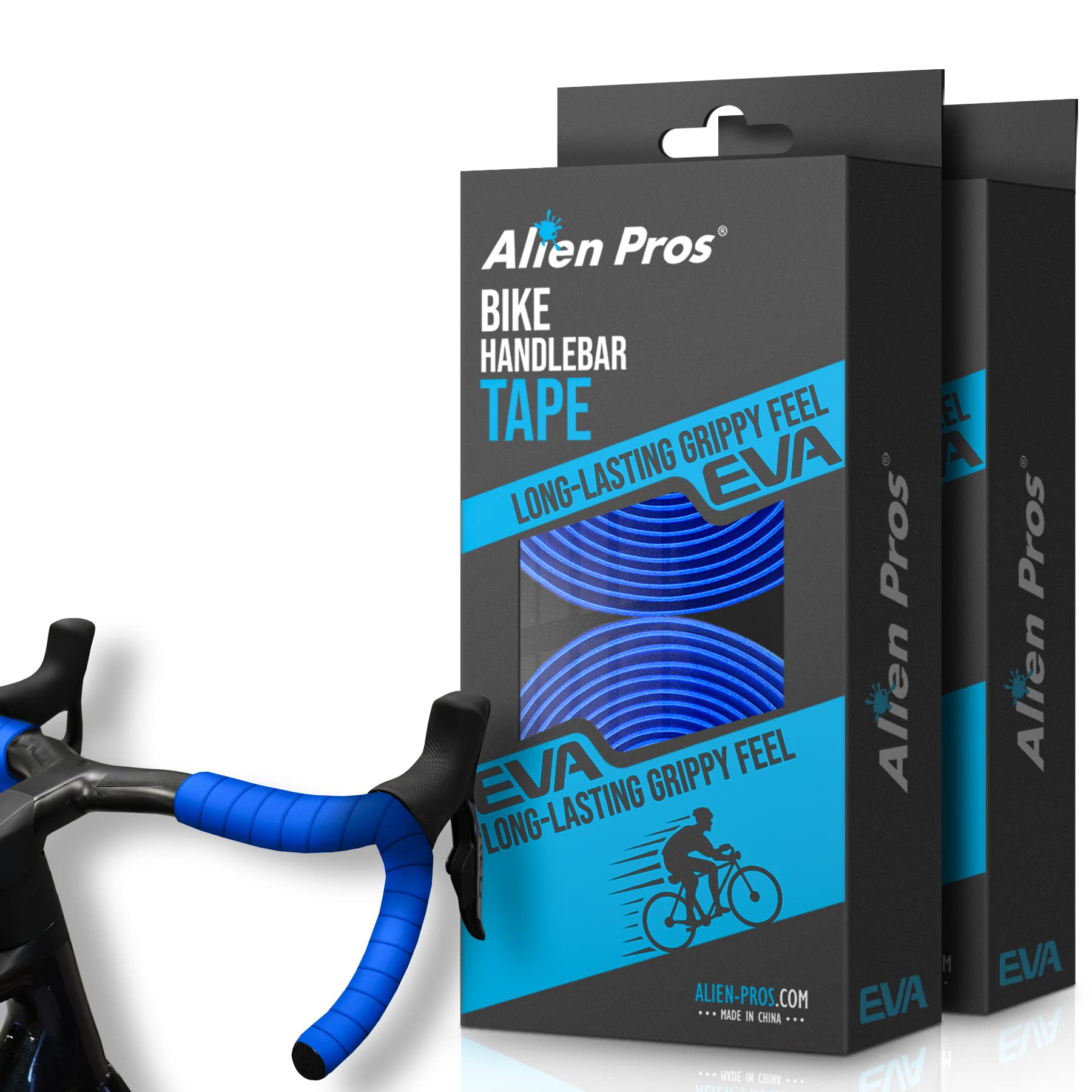Premium EVA Bike Handlebar Tape Set of 6 - Blue Cycling Grip Wrap for Comfort & Shock Absorption | Ideal for Road Bikes, Mountain Bikes & Commuter Cycling