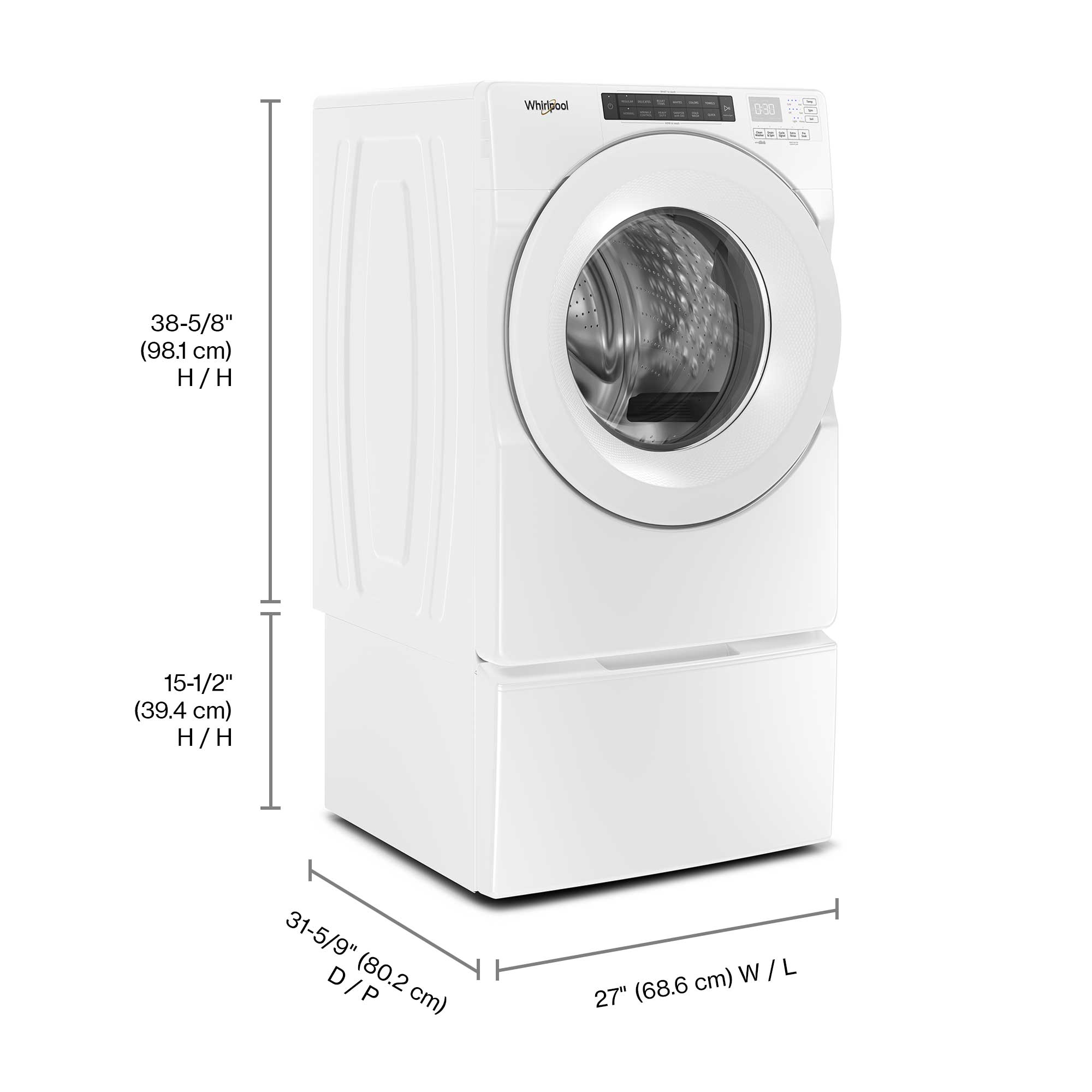 Whirlpool WFW560CHW 5.0 Cu. Ft. White Front Load Washing Machine - Perfect for Laundry Rooms, Apartments & Energy-Efficient Homes