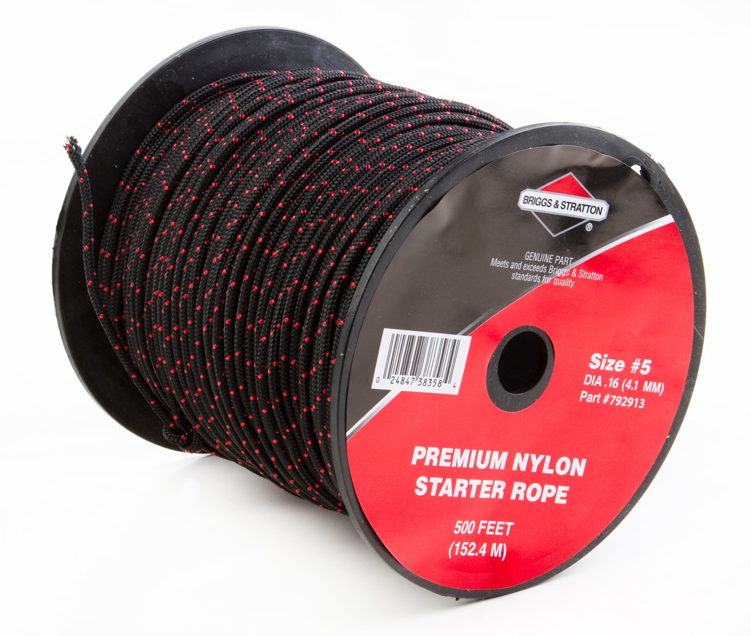 Briggs & Stratton 792913 5 Rope Bulk - 500-Feet Heavy Duty Pull Cord Replacement for Lawn Mowers, Snow Blowers & Small Engines - Perfect for DIY Repairs & Maintenance