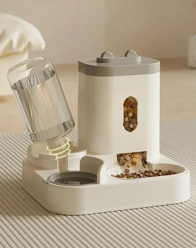 Automatic Pet Feeder Bowl with Water Dispenser - Smart Dog & Cat Food and Water Dispenser for Home, Travel, and Office Use