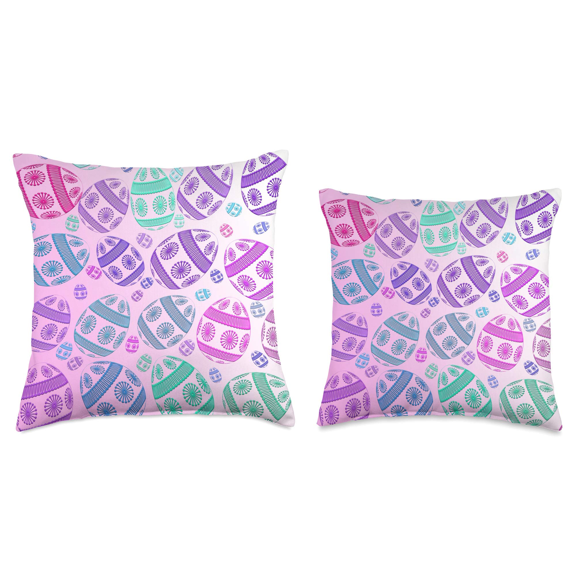 Pastel Easter Egg Throw Pillow Covers - Soft Decorative Spring Home Decor for Sofa, Bed, Couch - Easter Party & Home Styling Accessories