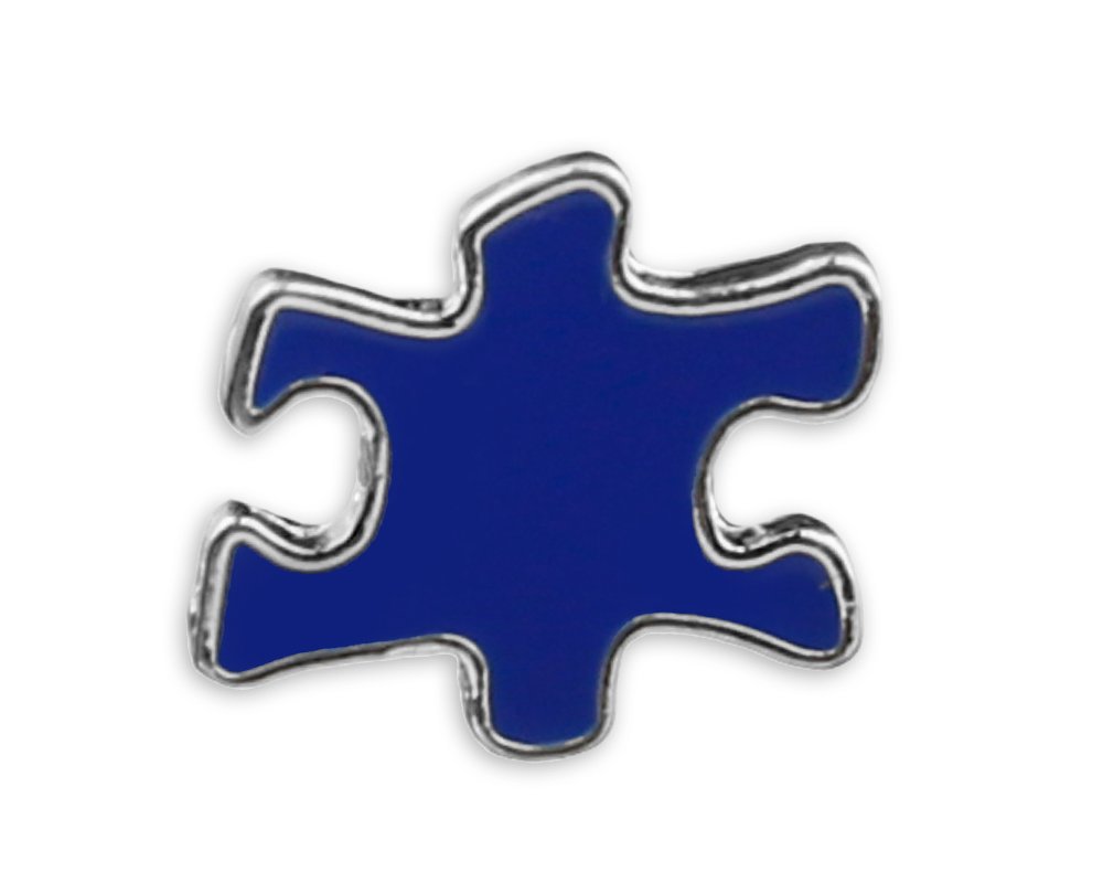 2 Pack Blue Autism Awareness Puzzle Piece Pins with Secure Tac Backing - Perfect for Jackets, Bags & Supportive Events