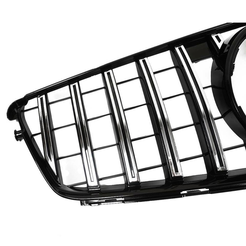 CCTUNING Chrome Silver Front Grill for Mercedes-Benz C Class W204 GT GTR (2008-2014) - Compatible with C180 C200 C250 C300 C350 Models | Enhances Vehicle Style & Aerodynamics | Perfect for Car Upgrades & Show Events