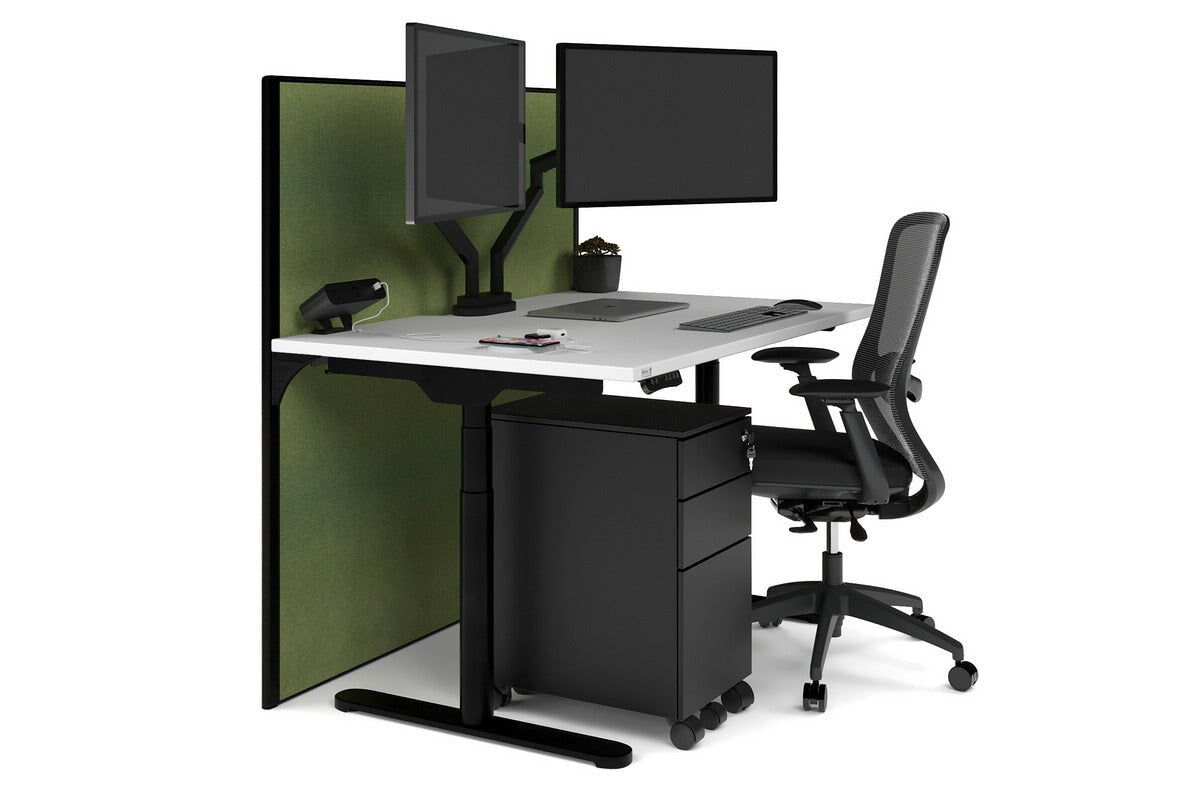 Flexi Premium Height Adjustable Single Workstation Desk - 1400L x 800W with Cable Management - Ergonomic Standing Desk for Home Office & Workspace