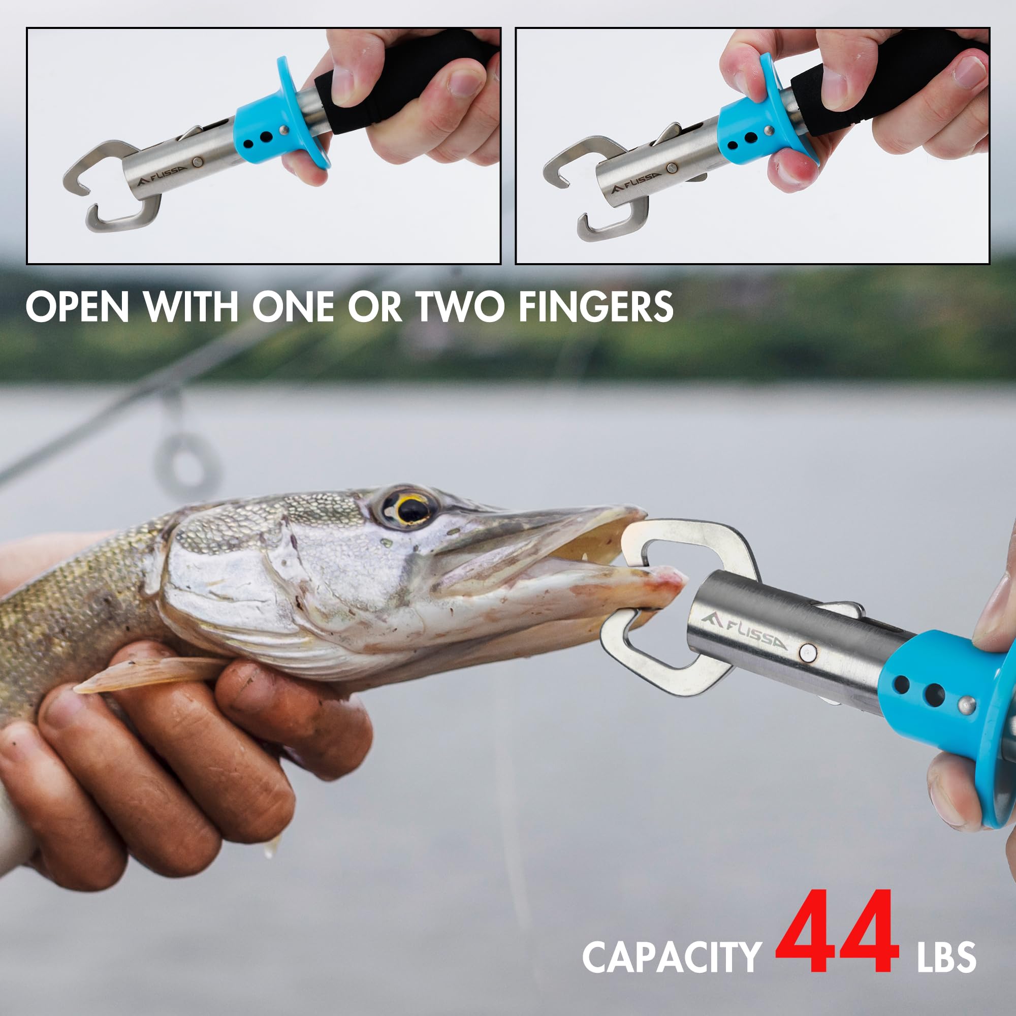 FLISSA 7.5 Inch Stainless Steel Fishing Pliers - 420 Corrosion Resistant Hook Remover & Split Ring Tool with Braid Cutters, Sheath & Lanyard - Perfect for Saltwater Fishing, Bass Angling & Tackle Maintenance