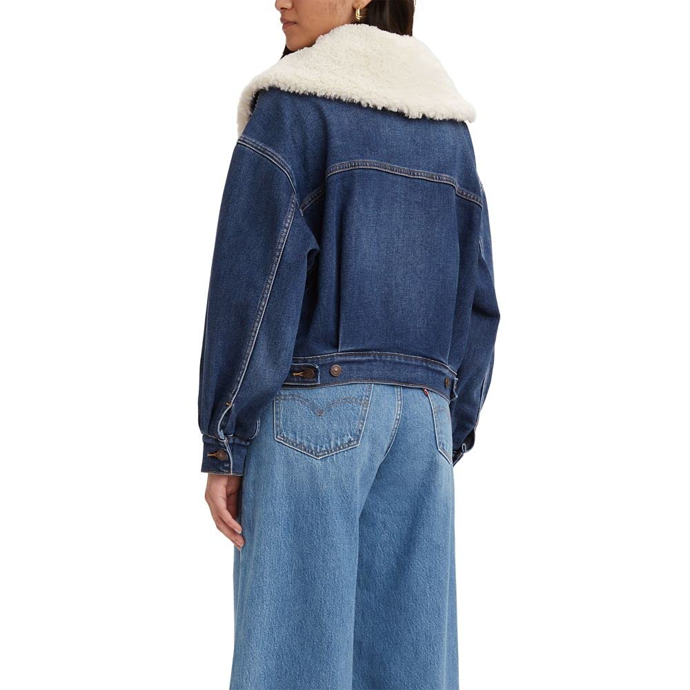 Levi's Women's Premium Warm Baby Bubble Trucker Jacket - Cozy Winter Denim Jacket for Women - Perfect for Casual Outfits, Outdoor Activities & Cold Weather Fashion