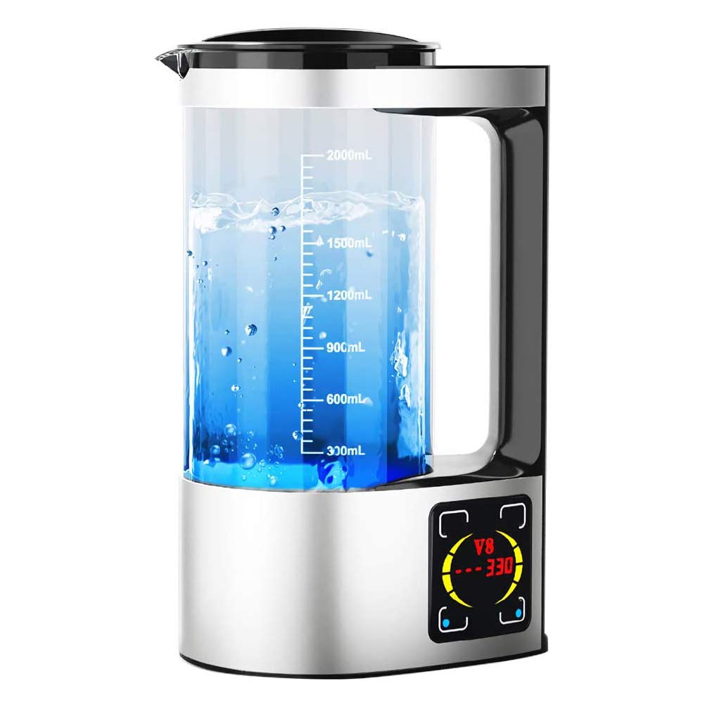 2L Portable Hydrogen Water Bottle Generator - Large Capacity Alkaline Hydrogen-Rich Water Maker with Digital Touch Control, LED Display & Thermostat | Perfect for Home, Office, Gym & Travel Hydration