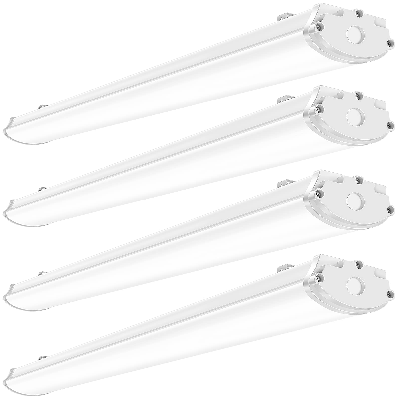 ANTLUX 4FT LED Vapor Tight Light Fixture - 50W 5000LM (120W Equivalent) - IP66 Waterproof Tri-Proof Shop Lights for Outdoor, Garage, Carport, Car Wash & Freezer - Plug-in LED Lighting - 4 Pack - Perfect for Commercial & Industrial Spaces
