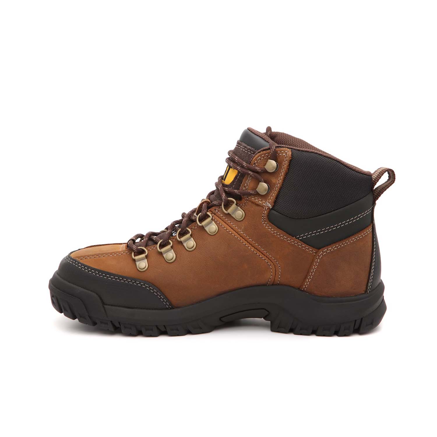 Threshold Soft Toe Waterproof Boots for Men - Brown Leather Work Boots with Slip-Resistant Sole - Ideal for Construction, Hiking & Outdoor Activities